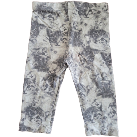 Circo Kitty Flowers Grayscale Leggings Toddler's Sz 2T - Picture 1 of 4